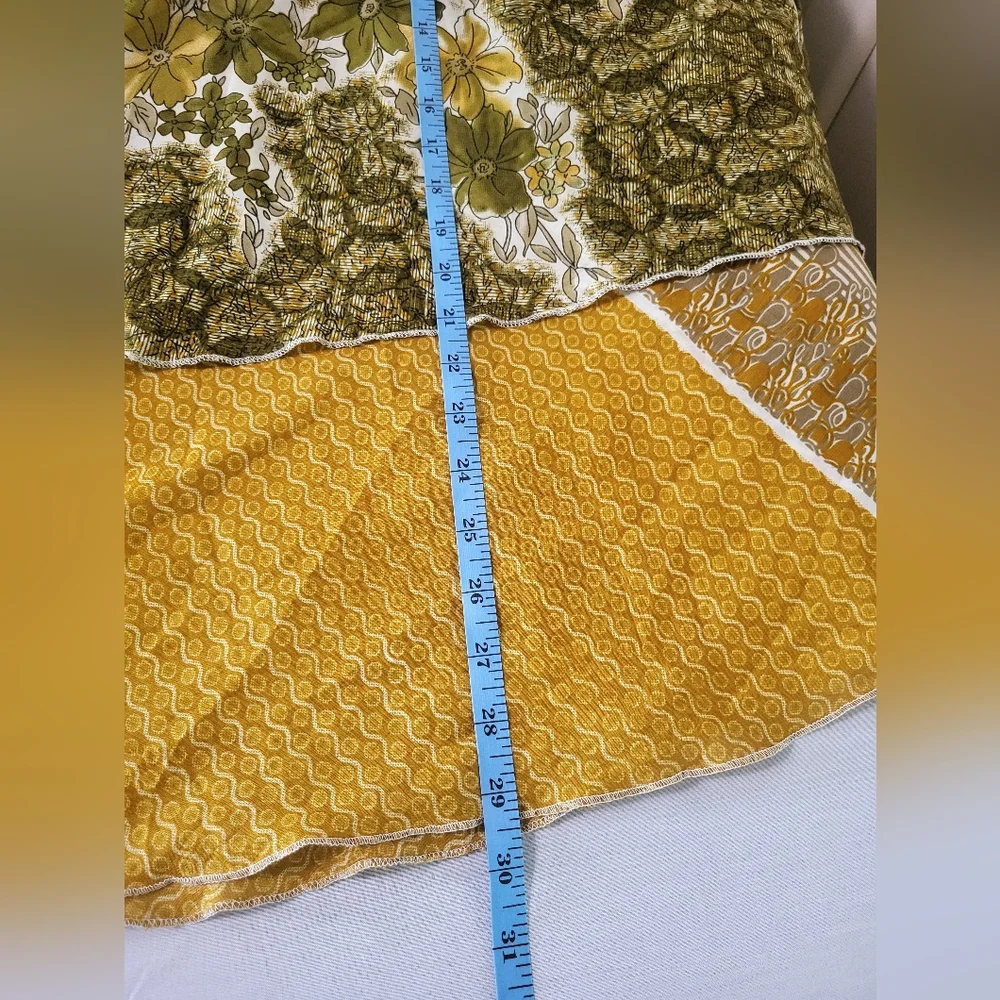 Kariza Yellow and Green A-Line Midi Skirt Or Beach Cover - Picture 13 of 16